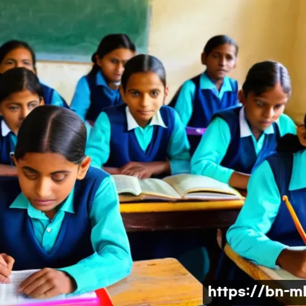 언어적 편향을 극복하기 위한 국제 사례 - A vibrant classroom scene in Bangladesh showing a diverse group of schoolchildren sitting attentivel...