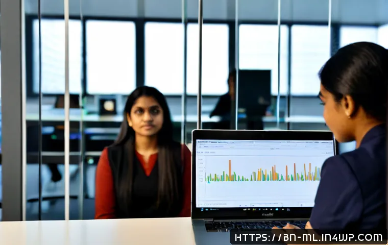 언어적 편향의 평가 도구 - Photorealistic educational assessment scene, a Bengali-speaking female researcher in a bright modern...